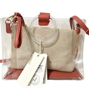 Madison West CLEAR PVC BAG CROSSBODY BAG pouch‎ included NEW